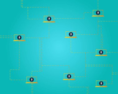 Kalabalık cryptocurrency blockchain dijital ödeme arka plan