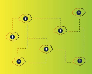 Kalabalık cryptocurrency blockchain bulut stili arka plan