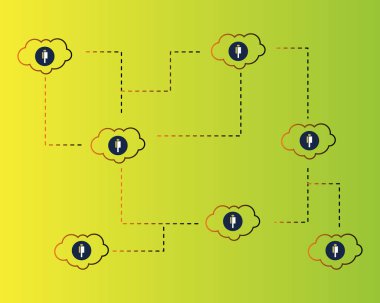 Kalabalık cryptocurrency blockchain bulut stili arka plan