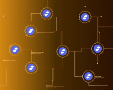 Cryptocurrency durum teknoloji devre stili arka plan