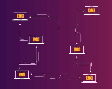 Blockchain bitcoin para stili arka plan toplama