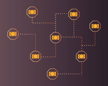 Arka plan koleksiyonu Blockchain bitcoin para bağlı