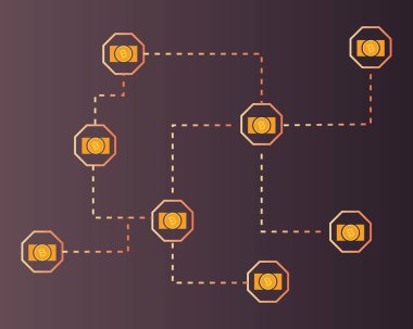 Arka plan koleksiyonu Blockchain bitcoin para bağlı