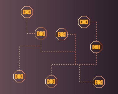 Arka plan koleksiyonu Blockchain bitcoin para bağlı