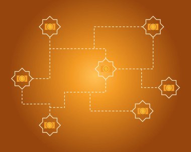 Blockchain bitcoin para kavramı arka plan koleksiyon devre