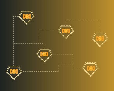 Blockchain bitcoin para kavramı arka plan koleksiyonuna bağlanın