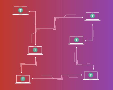 Urgan bağlı cryptocurrency arka plan stili