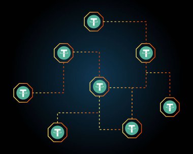 Urgan cryptocurrency ağ arka plan stili