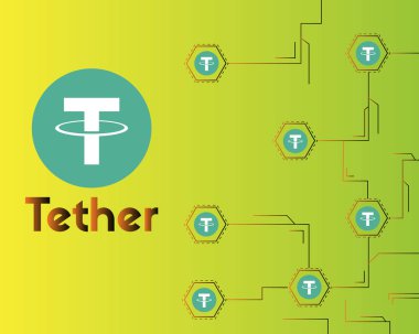 Cryptocurrency blockchain sanal arka plan stilini urgan