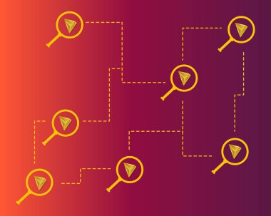 Arka plan büyüteç ile Cryptocurrency tron blockchain