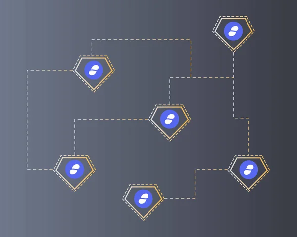 Kryptovaluta status stil på grå bakgrund — Stock vektor