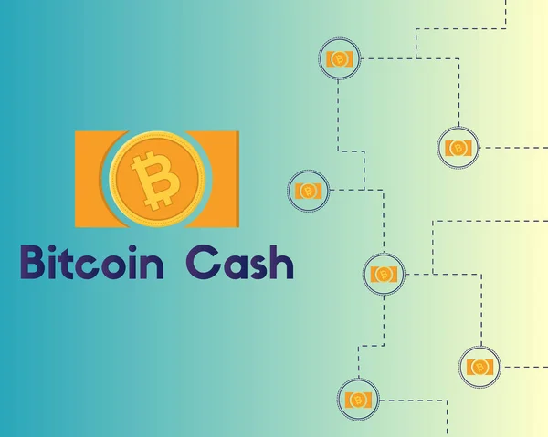 Blockchain Bitcoin Cash Technologie Hintergrundsammlung — Stockvektor