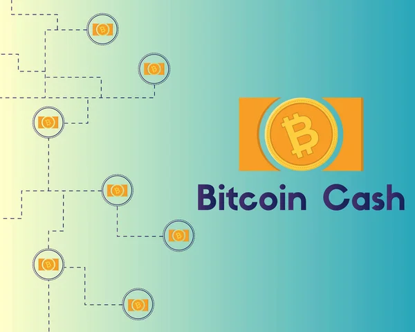 Blockchain bitcoin geld technologie achtergrond collectie — Stockvector