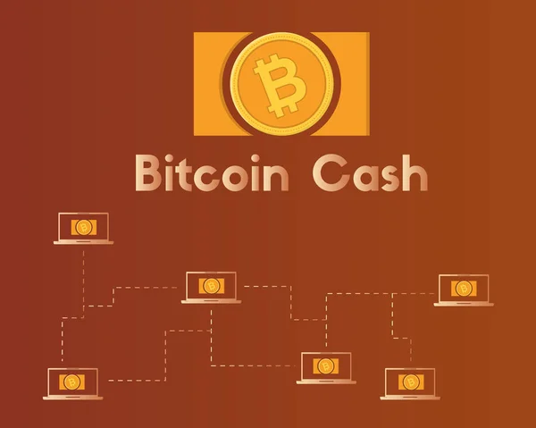 Blockchain bitcoin dinheiro tecnologia de fundo mundial coleção — Vetor de Stock