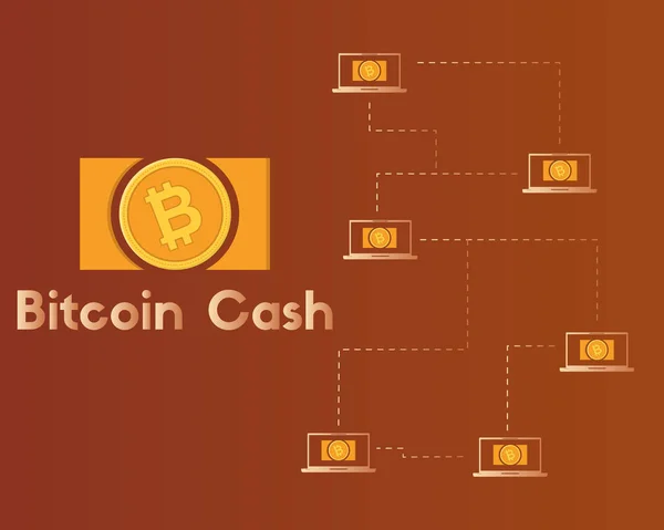Blockchain bitcoin geld technologie wereld achtergrond collectie — Stockvector