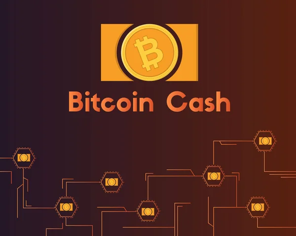 Blockchain Bitcoin Cash Networking Hintergrundsammlung — Stockvektor