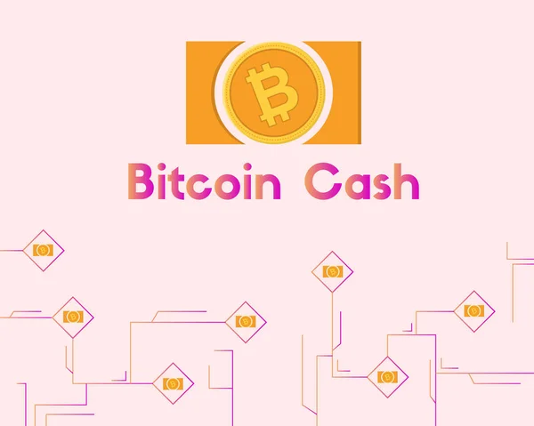Blockchain Bitcoin Cash Circuit Konzept Hintergrundsammlung — Stockvektor