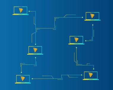 Cryptocurrency tron blockchain mavi zemin üzerine