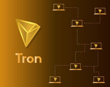 Cryptocurrency tron blockchain ağ arka plan