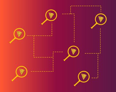 Arka plan büyüteç ile Cryptocurrency tron blockchain