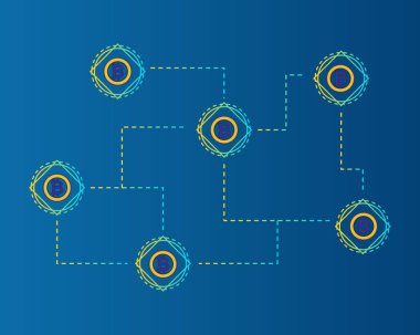 Mavi zemin üzerine altın Bitcoin cryptocurrency