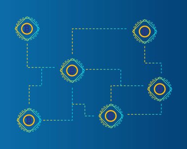 Mavi zemin üzerine altın Bitcoin cryptocurrency