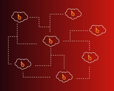 Bitshares cryptocurrency stili kırmızı zemin üzerine