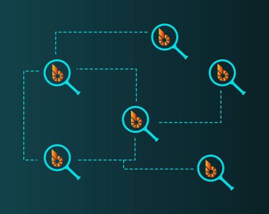 Stil arka plan büyüteç ile Bitshares cryptocurrency