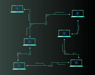 Blockchain cardano ağ tarzı arka plan