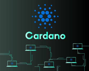 Blockchain cardano ağ tarzı arka plan