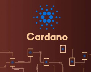 Blockchain cardano konsept tarzı arka plan ağ