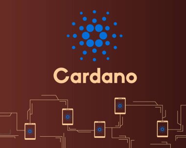 Blockchain cardano konsept tarzı arka plan ağ