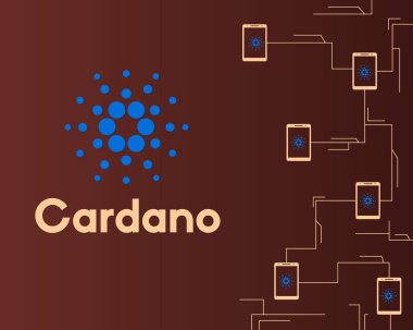 Blockchain cardano konsept tarzı arka plan ağ