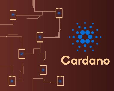 Blockchain cardano konsept tarzı arka plan ağ