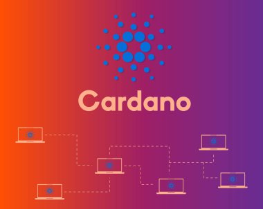 Blockchain cardano teknoloji stili arka plan