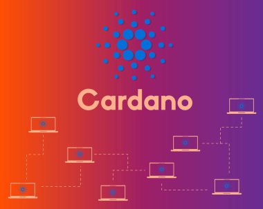 Blockchain cardano teknoloji stili arka plan