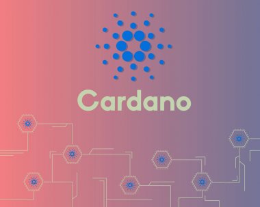Blockchain cardano devre stili arka plan