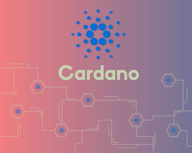 Blockchain cardano devre stili arka plan