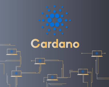 Blockchain cardano sanal teknoloji stili arka plan