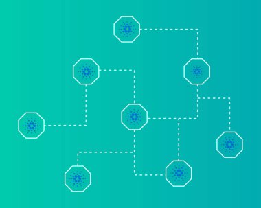 Blockchain cardano teknoloji dijital stili arka plan