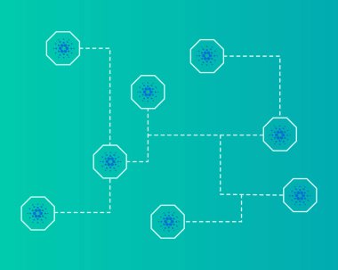 Blockchain cardano teknoloji dijital stili arka plan