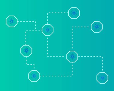 Blockchain cardano teknoloji dijital stili arka plan