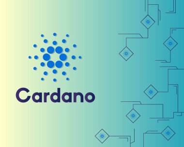 Blockchain cardano blockchain devre stili arka plan