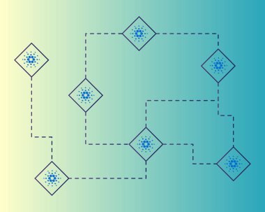 Blockchain cardano blockchain devre stili arka plan