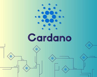 Blockchain cardano blockchain devre stili arka plan