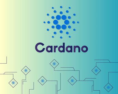 Blockchain cardano blockchain devre stili arka plan