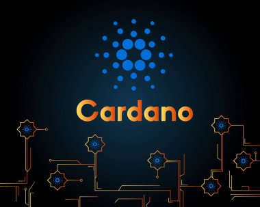 Blockchain cardano blockchain devre stili arka plan