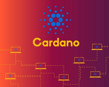 Blockchain bağlı cardano stili arka plan