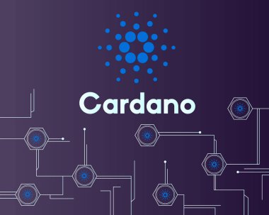 Blockchain cardano ağ devre stili arka plan