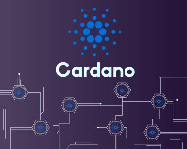 Blockchain cardano ağ devre stili arka plan